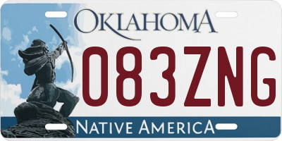 OK license plate 083ZNG