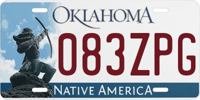 OK license plate 083ZPG