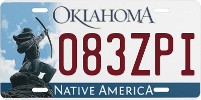 OK license plate 083ZPI