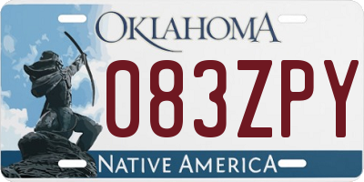 OK license plate 083ZPY