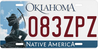 OK license plate 083ZPZ