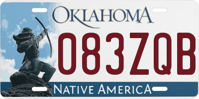 OK license plate 083ZQB