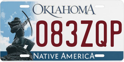 OK license plate 083ZQP