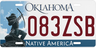 OK license plate 083ZSB