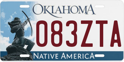 OK license plate 083ZTA