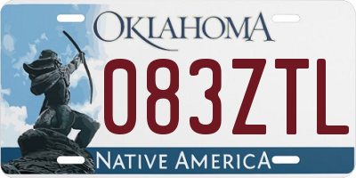 OK license plate 083ZTL