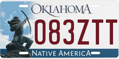 OK license plate 083ZTT