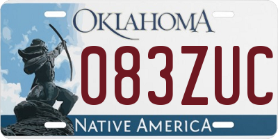 OK license plate 083ZUC