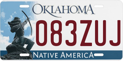 OK license plate 083ZUJ