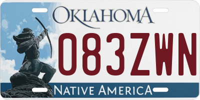 OK license plate 083ZWN