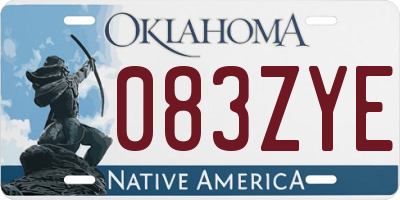 OK license plate 083ZYE