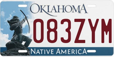 OK license plate 083ZYM