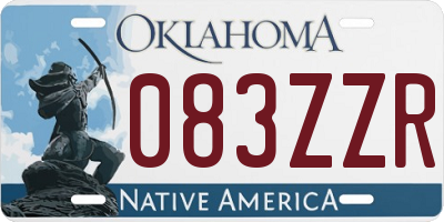 OK license plate 083ZZR