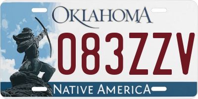 OK license plate 083ZZV