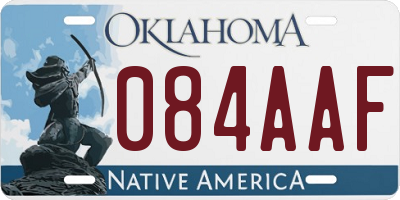 OK license plate 084AAF