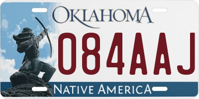 OK license plate 084AAJ