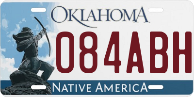 OK license plate 084ABH
