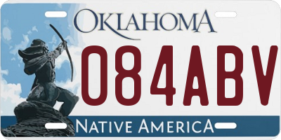 OK license plate 084ABV