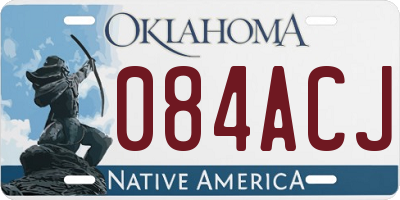 OK license plate 084ACJ