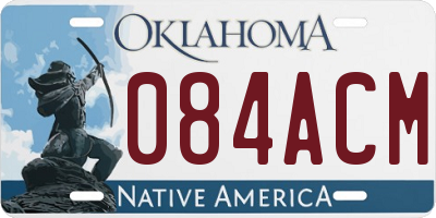 OK license plate 084ACM