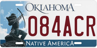 OK license plate 084ACR