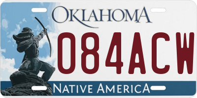 OK license plate 084ACW