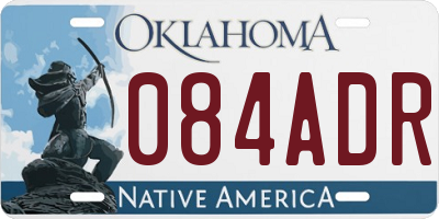 OK license plate 084ADR
