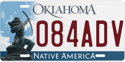 OK license plate 084ADV