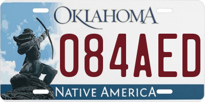 OK license plate 084AED