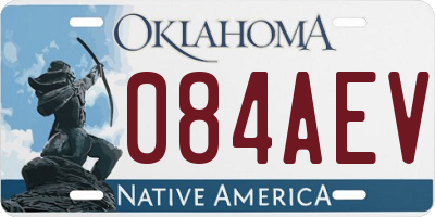 OK license plate 084AEV