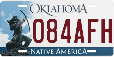OK license plate 084AFH