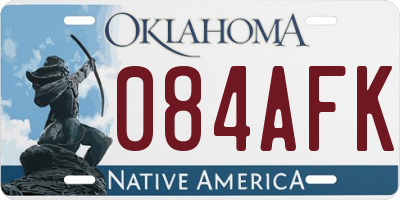 OK license plate 084AFK
