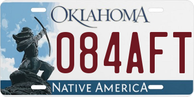 OK license plate 084AFT