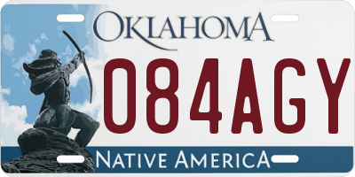 OK license plate 084AGY