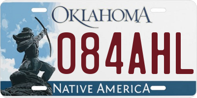 OK license plate 084AHL