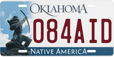 OK license plate 084AID