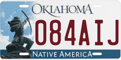 OK license plate 084AIJ