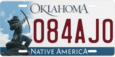 OK license plate 084AJO