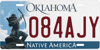 OK license plate 084AJY