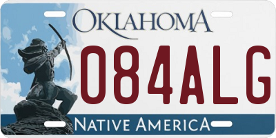 OK license plate 084ALG