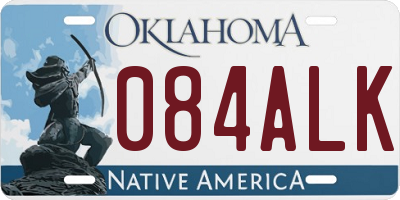 OK license plate 084ALK
