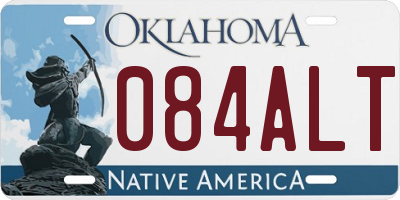 OK license plate 084ALT