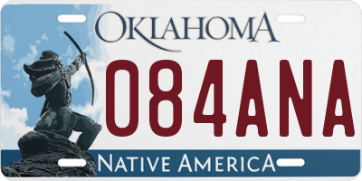 OK license plate 084ANA