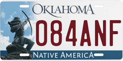 OK license plate 084ANF