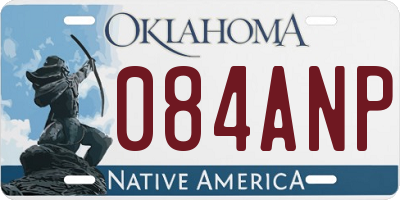 OK license plate 084ANP