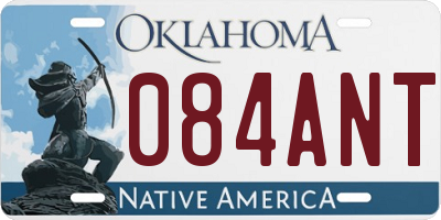 OK license plate 084ANT
