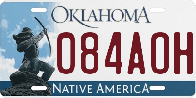 OK license plate 084AOH