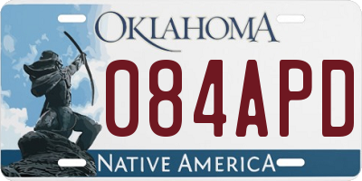 OK license plate 084APD