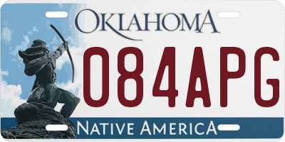 OK license plate 084APG