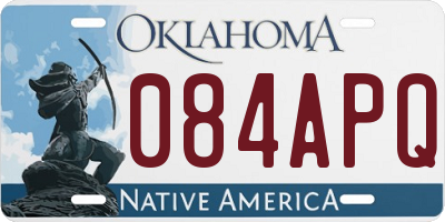 OK license plate 084APQ